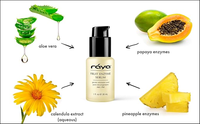 RAYA Fruit Enzyme Serum (505) | Non-Oily, Exfoliating Facial Treatment for Oily, Problem, and Dull Skin | Reduces Black-Heads and Clears Pores