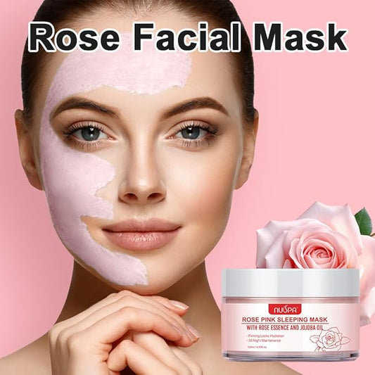 Organic Rose Face Clay Mask, Wash Off Repairing Facial Mask Skincare,Anti Wrinkle Remove Dark Circle Foot Facial Skin Care Treatmet for Women,Men Daily