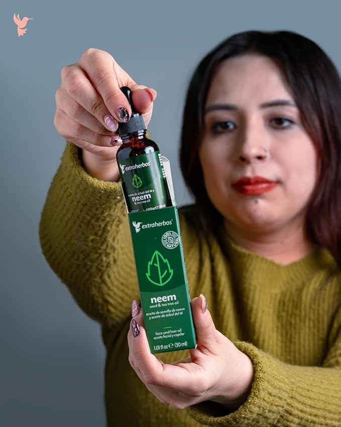 Organic NEEM Oil with Tea Tree Oil | Natural, Pure, Cold Pressed, Moisturizing, Healing, Oily Skin Oil | Non Oedogenic for All Skin Types, 30 ml