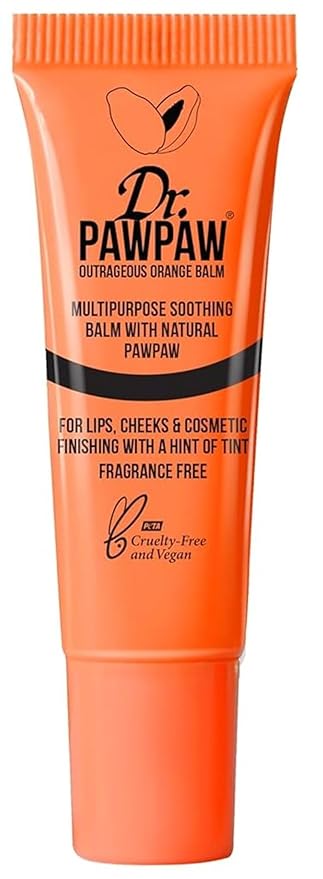 Dr.PAWPAW Outrageous Orange Balm, Multi-Purpose Natural No Fragrance, for Hydrating Lips, Skin, Hair, Cuticles, Nails & Beauty Finishing (10 ml)