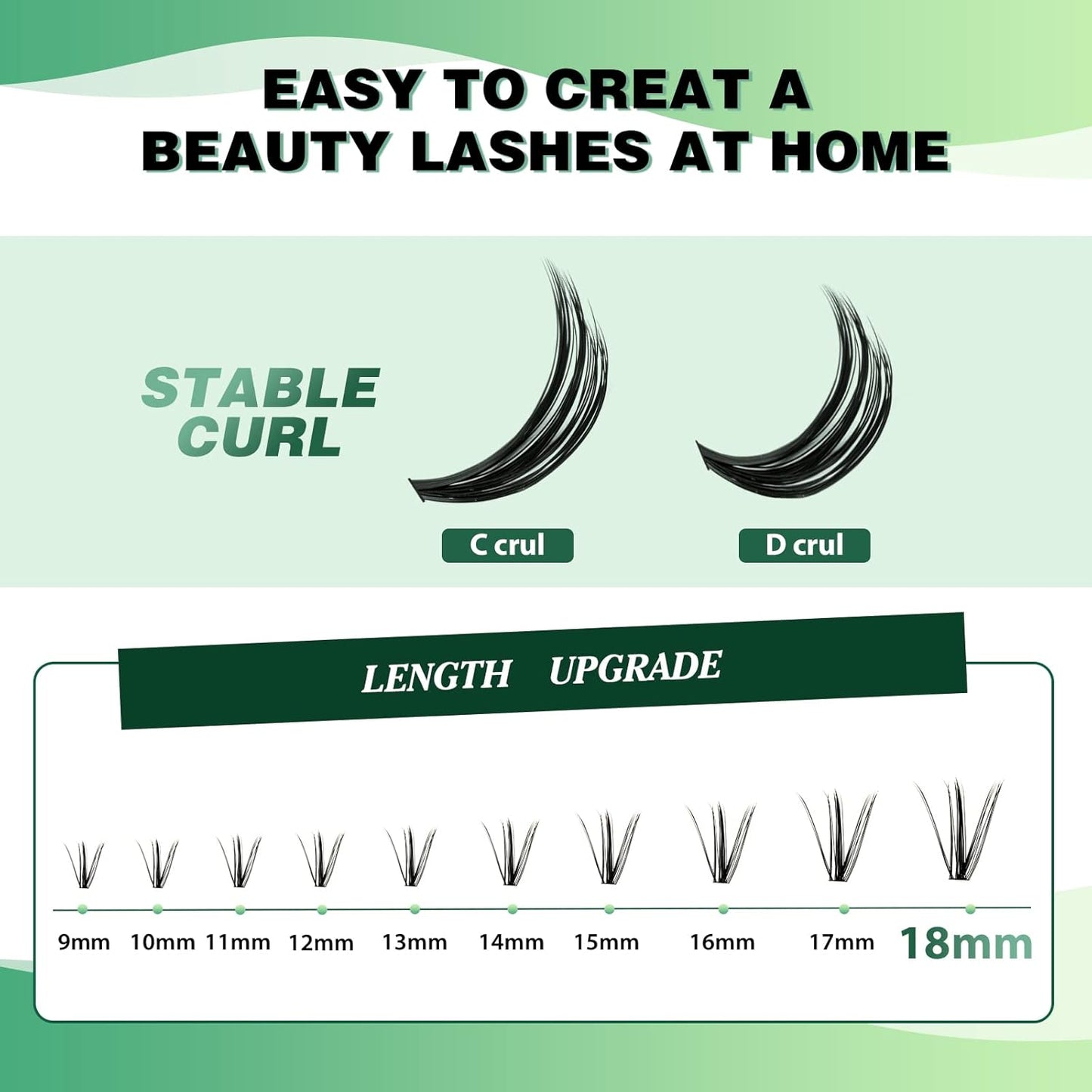 Lash Clusters 300pcs Eyelash Clusters 50D 0.07D Curl 13mm DIY Eyelash Extension KEYYOU Large Tray Volume Soft&Natural Individual Lashes(50D-0.07D,13)