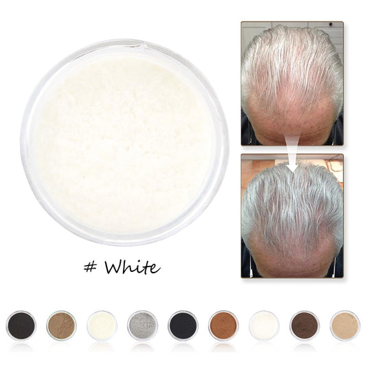 Hair Fibers for Thinning Hair for Women All-Natural Hair Building Fibers 0.98 Oz Hair Volume Powder Bald Spot Cover Up for Men & Women (White)