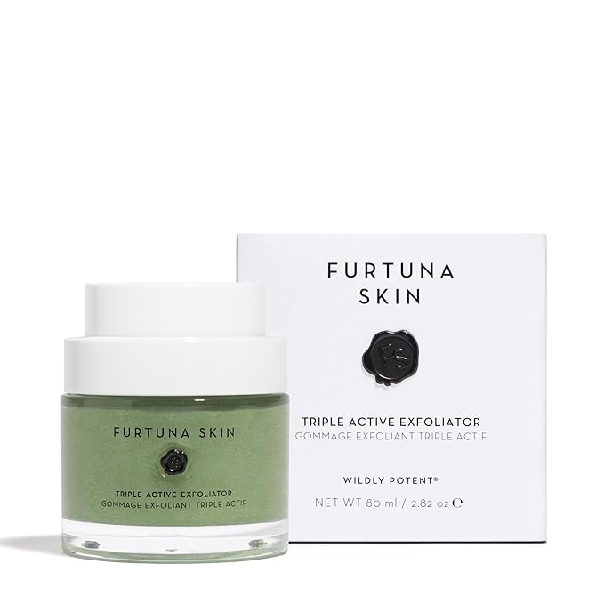 Furtuna Skin Triple Action Exfoliator - Olive-Infused Facial Scrub, Smooths, All Skin Types, Vegan, 80ml