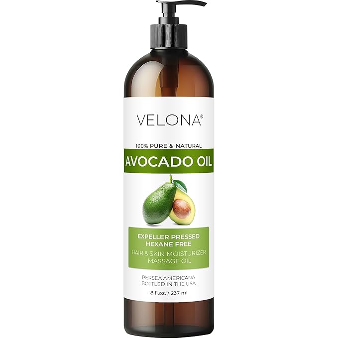 velona Avocado Oil 8 Fl Oz | 100% Pure and Natural Carrier Oil | Expeller-Pressed | Hair, Body and Skin Care | Use Today - Enjoy Results