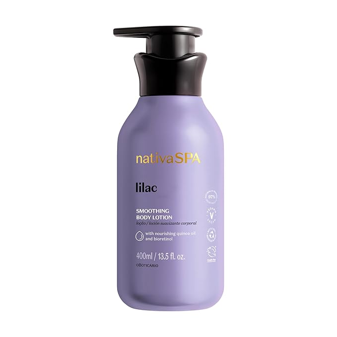 Nativa SPA Body Smoothing Lilac Bundle: Body Lotion, Whipped Body Oil & Hand Cream, with Nourishing Quinoa Oil + Bioretinol (x3)