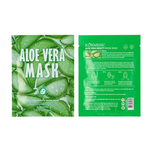 Facial mask Moisturizing face Mask - 10 Sheets, Deep Hydration, Improves Dry Skin, Sheet Mask, skincare for All Skin Types (10PCS, Aloe Vera)