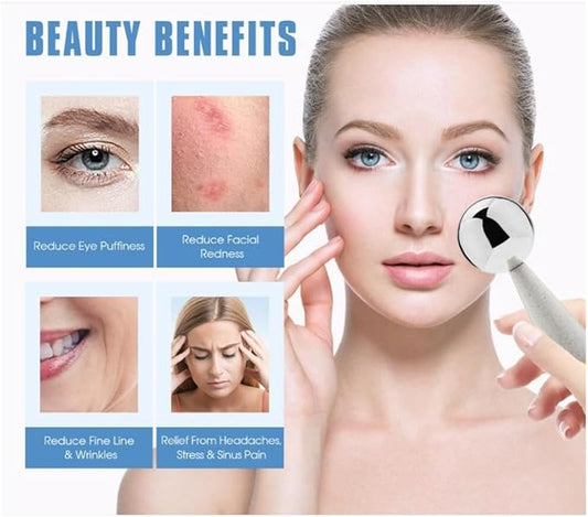 Facial Ice Globes and Roller, Cooling Massager for Face, Eyes and Neck, Cryotherapy Treatment for Puffiness, Dark Circles and Wrinkles