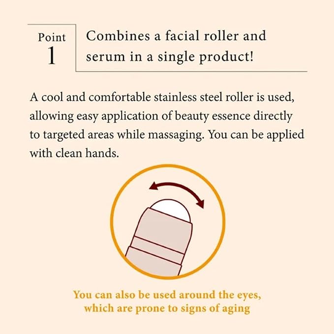 Premium Roll-On Essence 10ml – Anti-Aging Serum with Placenta, Retinol & Peptides – Targeted Care for Smile Lines & Eye Area – Easy No-Touch Application