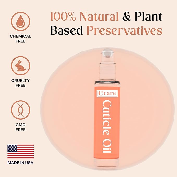 C CARE Vanilla & Sugar Roll-On Cuticle Oil | Natural Revitalizing Hydrating Nail Oil | Repaires Cuticles Overnight | For Damaged Skin And Thin Nails | Paraben Cruelty Free Formula | 10ml