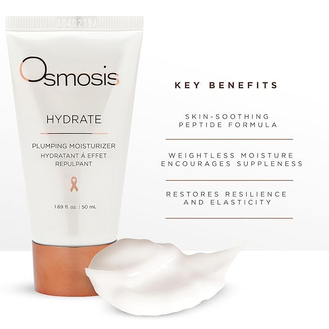 OSMOSIS Facial Moisturizer and Serum Kit, HYDRATE (1.69oz) Plumping Facial Moisturizer with Shea Butter, RESCUE (1oz) Epidermal Repair Facial Serum Calms Skin