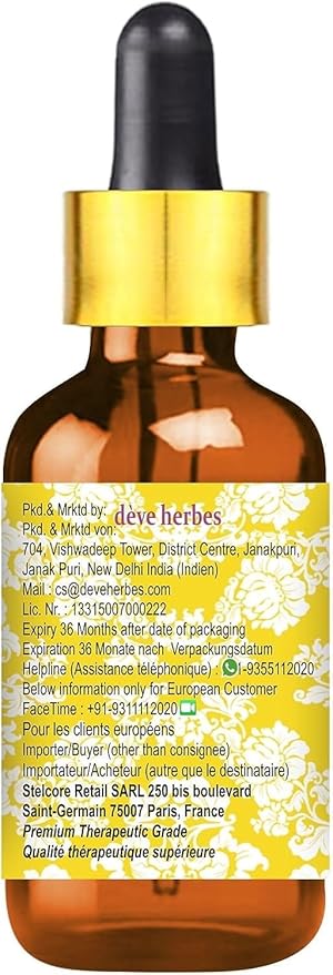 dève herbes Pure Amla Oil (Emblica officinalis) with Glass Dropper 5ml (0.16 oz)
