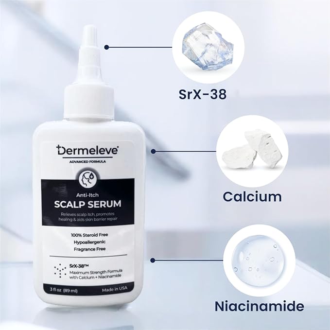 Dermeleve Scalp Serum for Neuropathic Itch, Sebborheic Dermatitis & Scalp Psoriasis | Dry Itchy Scalp Treatment | Quick Absorbing, Moisturizing & Non-Greasy (2 Pack)