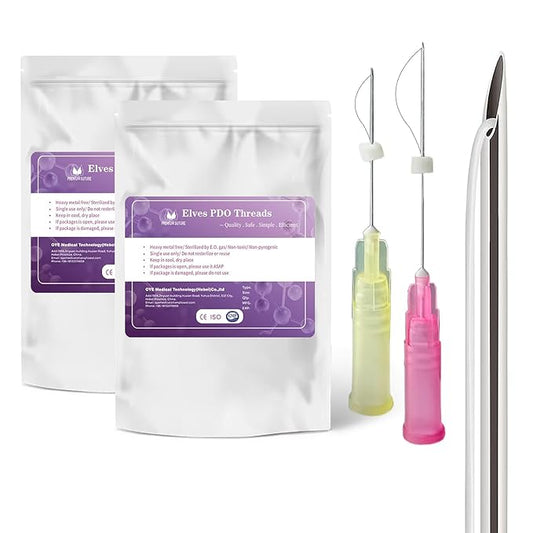 elves PCL Threads for Face Lift Mono Threads 27G60mm Pcl Smooth Threads Sharp Tip PCL Threads Mono 20Pcs Long-Lasting Skin Tightening Smoothing of Wrinkles