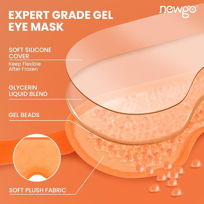 NEWGO Bundle of Gel Cold Eye Mask + Multipurpose Gel Cold Pack
