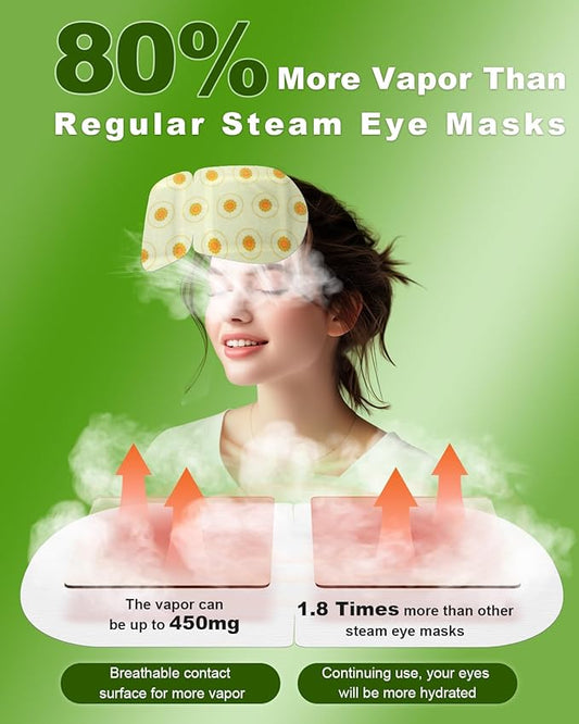 30 Packs Steam Eye Mask Chamomile, Heated Eye Masks Relaxing Gifts for Women Soothing Eye Fatigue Hot Sleep Mask, Warm Eye Compress for Dry Eyes, Disposable Eye Mask for Travel Essentials