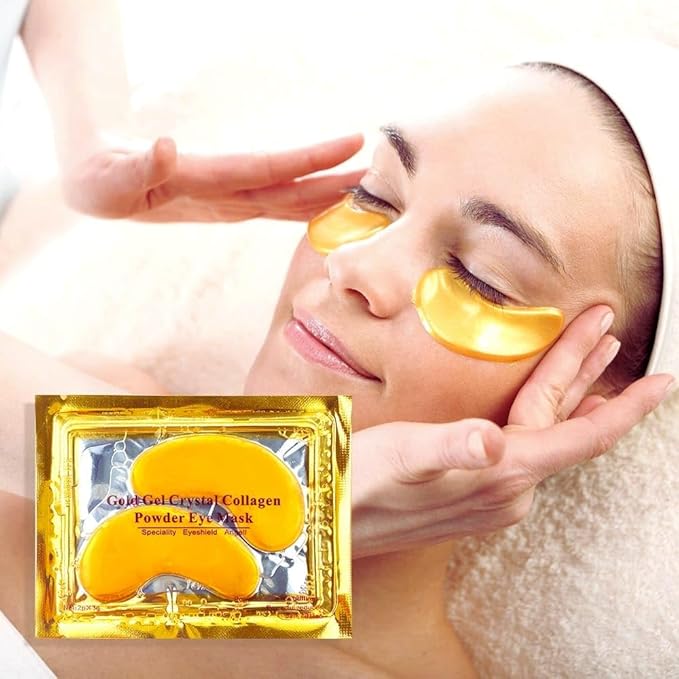 MS Under Eye Mask, Hydrogel Eyepatch, Eyepad Crystal 24K Gold, Skincare Collagen Korean Eye Mask, Puffy Eyes, Wrinkles Gel Under Eye Patches, Vegan Self Care, Eyemask For Reduce Dark Circles,