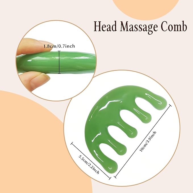 Head Massager Scalp Resin Handheld Wide Tooth Comb Relax Massage Tool for Soothing Head Massage