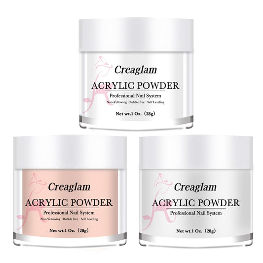 Cover Acrylic Powder for Nail: 3 Pcs Super Acrylic Nail Powder Polymer for Carving Nails - 28g Clear White Nude Professional Colored Acrylic Powder Kit - 3D French Nail Manicure Extension