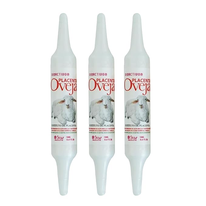 Placenta Oveja 3 Pack – 0.61 oz Each, Hair Repair Treatment with Sheep Placenta Extract for Strengthening & Revitalizing Damaged Hair