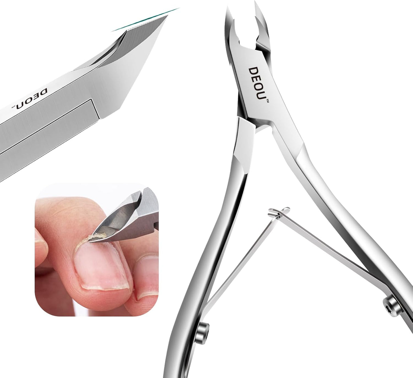 DEOU professional cuticle scissors, salon manicure tools, stainless steel eyelash trimmer, Manicurist nail care blade, extremely sharp, for women's manicure (Cuticle scissors + Gift box)