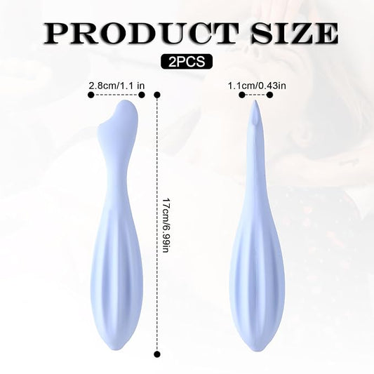 2pcs Face Massage Rollers, 6.99x1.1x0.43in Silicone Facial Rollers Reliable Face Massager Tool Face Skin Care Face Guasha Stick Body Gua Sha Relax for Women(Blue)