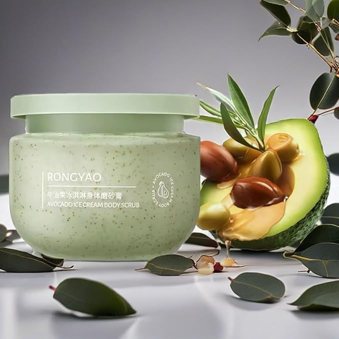 Crema de aguacate Ice Cream Body Facial Scrub - Exfoliante corporal natural y exfoliante facial - Exfoliante facial de aguacate exfoliante de azúcar - Lavado facial exfoliante - Organic -Coreano