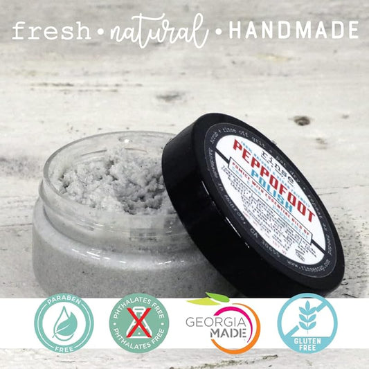 Rinse Bath & Body Peppofoot Peppermint Foot Scrub - Handmade Exfoliating Tea Tree Oil Cooling Foot Scrub w/Peppermint Essential Oil | Shea Butter & Avocado Oil | Cleansing & Refreshing| Natural | 4oz