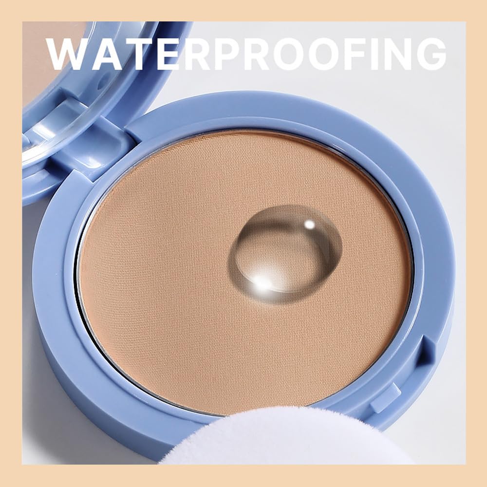 evpct Oil Control Pressed Face Powder Compact for Women, Translucent Setting Powder Makeup Foundation for Women, Waterproof Long Lasting Lightweight, polvo compacto de maquillaje, 250 Radiant Sand
