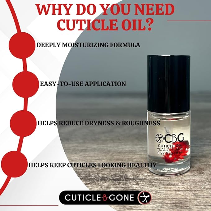 Nail Care Tool, Cuticle Remover Tool with Interchangeable Attachments & Cuticle Oil for Nails, Hydrating Cuticle Oil, Softens Dry Cuticles, Ylang Ylang, 0.27 Fl Oz