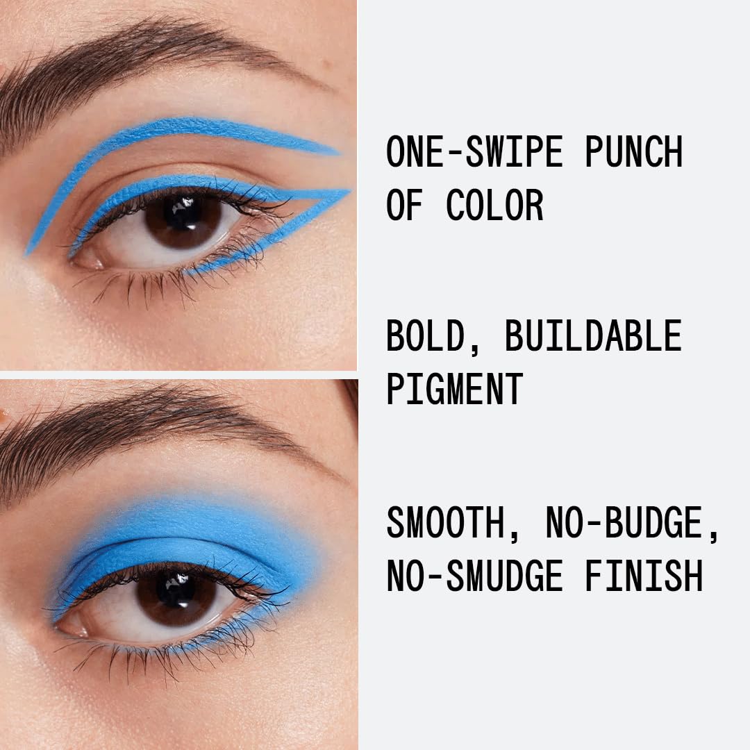 about-face Matte Fluid Eye Paint Blue Monday – High-Pigment Liquid Eyeshadow, Long-Lasting, No-Budge Matte Finish, Vegan & Cruelty-Free (Bright Blue)
