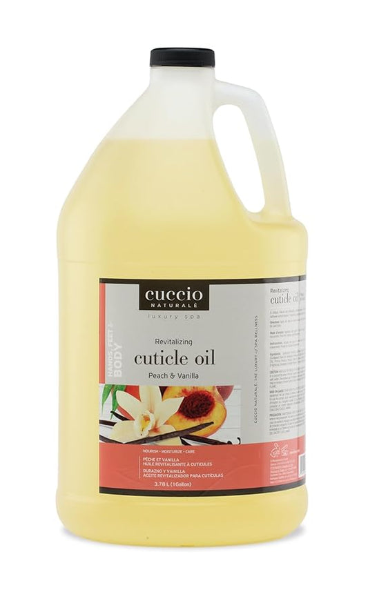 Cuccio Naturale Cuticle Revitalizing Oil, 1 Gallon/128 oz/3.78 Liter (Gallon, Peach & Vanilla)