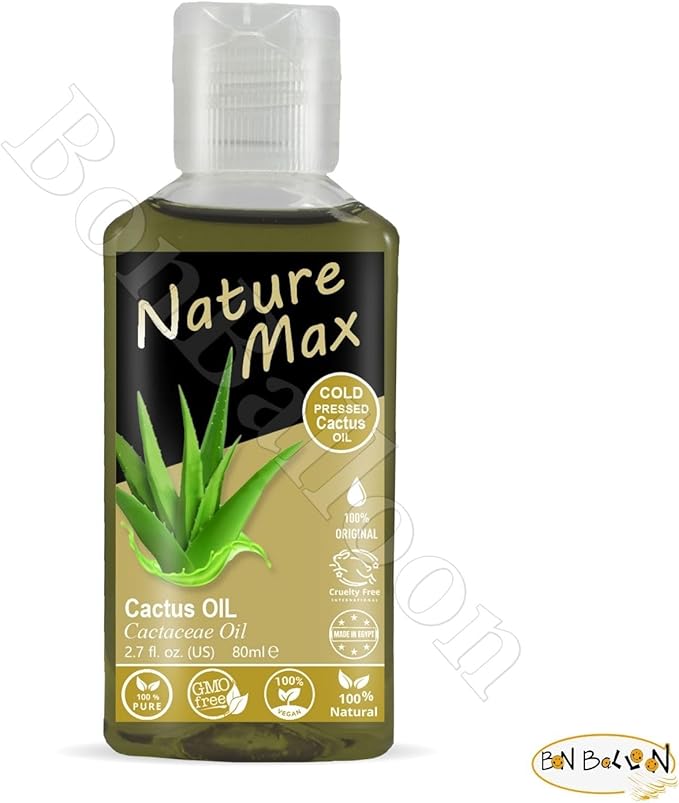 Nature Max Cactus Oil Essential Premium Oils Natural Undiluted Pure for Hair and Skin Care Cold Pressed No Additives No Preservatives Non GMO Kosher Halal (1 Pack = 2.70 oz / 80 ml) زيت الصبار