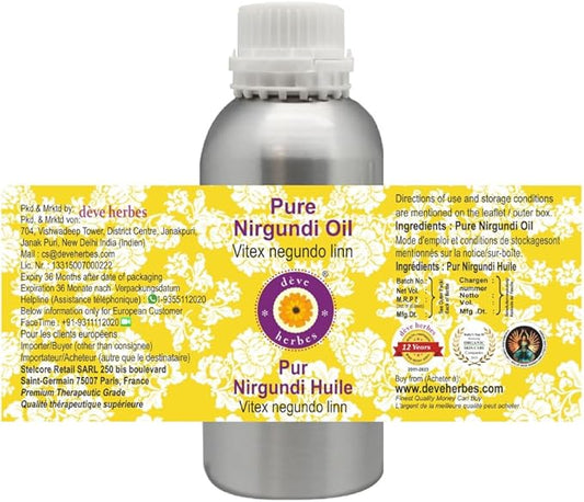 Deve Herbes Pure Nirgundi Oil (Vitex negundo linn) 1250ml (42 oz)