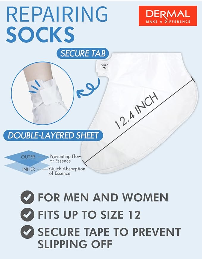 DERMAL Moistfull Silky Foot Socks & Hand Gloves Mask Combo 6 Pack - for Dry Feet and Hands - Home Spa Treatment - Dermatologist Tested, Cruelty Free, Korean Beauty