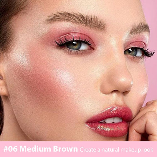 evpct 1Pcs Midium Brown Magic Microblading Eyebrow Contouring Pen Brow Pencil, with 4 Brush Micro-Fork-Tips Precise Applicator, Dual-ended Eyebrow Brush, Hair Like Strokes, Natural Looking Brows