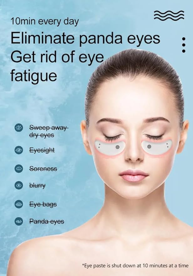 Red Light Therapy Eye Patches for Dark Circles, Tired Eyes, Puffiness, Eye Wrinkles & Eye Bags. Anti-Aging Eye Pods, Inflammation Gadget for Eyes with Red Light Therapy., White