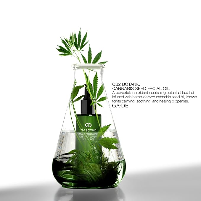 GA-DE Botanic Cannabis Seed Facial Oil - Lightweight Nourishing Face Oil - with Grapeseed Oil, Silk Touch Elixir Complex, and Vitamin E - 1 oz