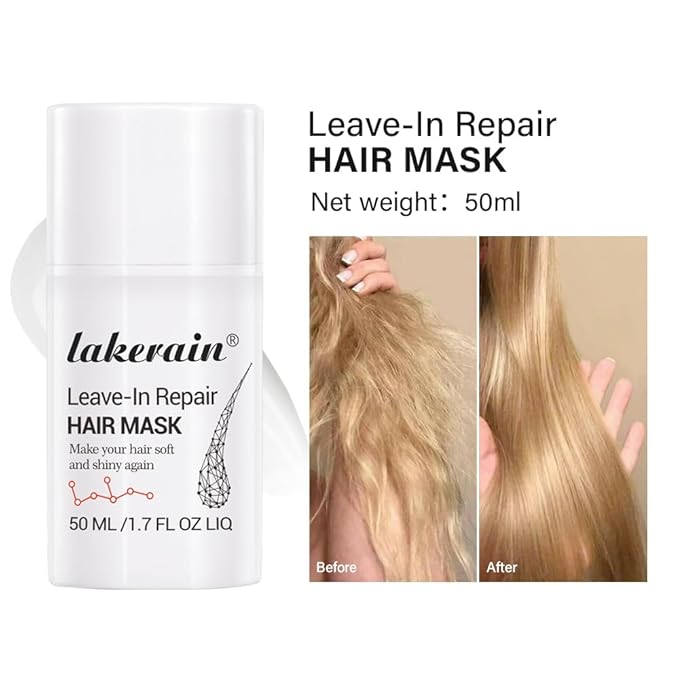 Leave-In Repair Hair Mask, Dry or Damaged Hair Mask Treatment, Repair Traight, Curly, Wavy, Thick, Thin Hair
