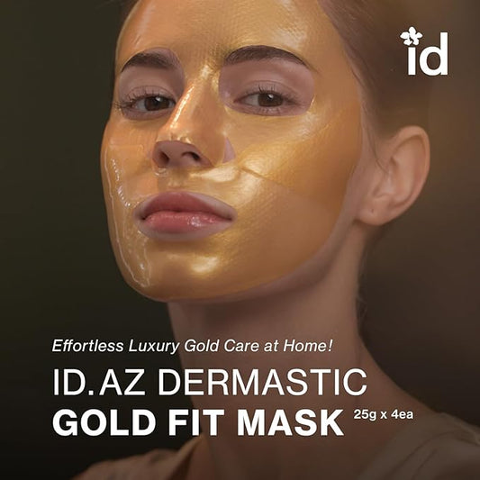 Dermastic Gold Fit Mask | Rejuvenating Facial Masks | Hydrating, Toning & Firming Facial Mask | Helps Enhance Skin Elasticity | Made in Korea - 4 Packs
