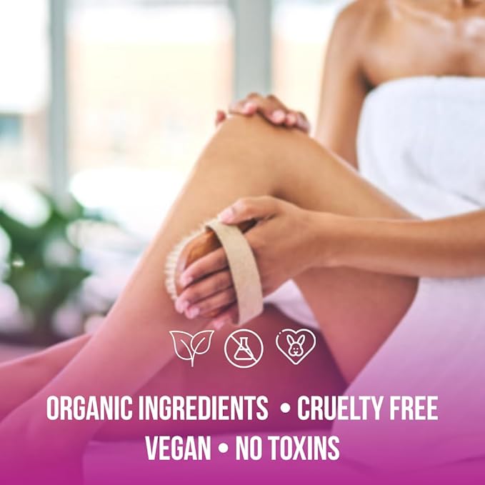 Organic Raspberry Scrub, Natural Exfoliating Salt Body & Face Scrub, Pure Exfoliator Helps with Moisturizing Skin, Cellulite, Dead Skin Cells, Deep Cleansing, Moisturizes 10 oz