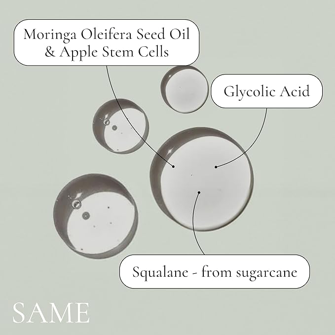 Same Skincare Facial Cleanser 01: Glycolic Acid Squalane Exfoliating Face Wash with Tea Tree Oil, Witch Hazel, Safe & Gentle Hydrating Daily Face Cleanser for Acne, Organic, Cruelty Free, 5 oz