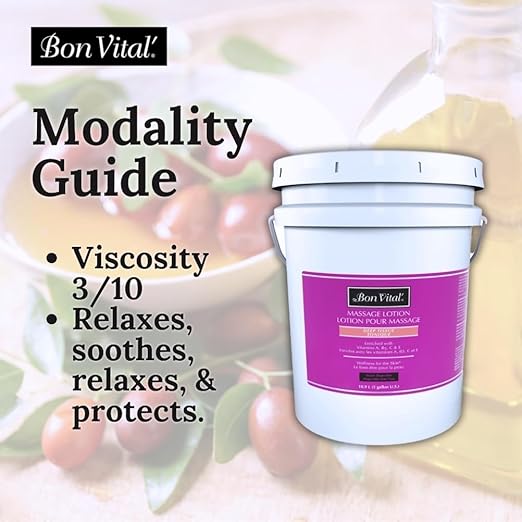 Bon Vital' Deep Tissue Massage Lotion for Deep Tissue Massages and Muscle Relaxation, Moisturizer Leaves No Greasy Feeling, Penetrates Deeply to Repair and Soften Skin, 5 Gal, Label may Vary
