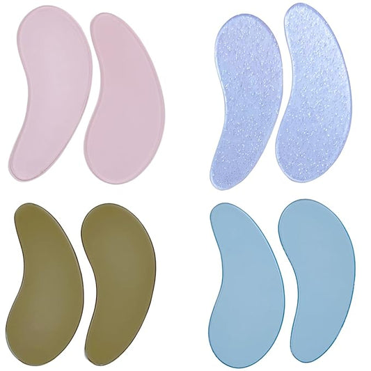 Under Eye Patches for Lash Lift and Eyelash Extension - Durable Gel Pads to Separate Upper & Lower Lashes - Sticky Moon Shape Patch Fits Eyelids - Eyelash Mask Cover in 4 Colors