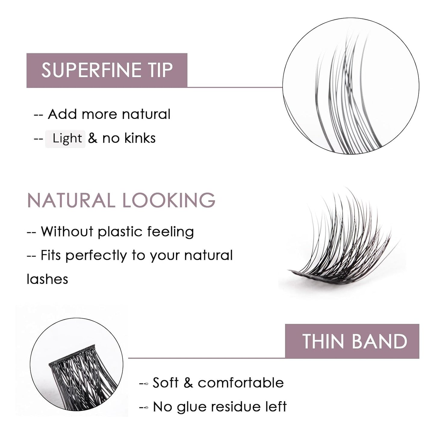 Lash Clusters 144 Pcs Individual Lashes DIY Eyelash Extensions 10-16mm Length Soft Natural False Eyelashes Thin Band Lash Extension Kit for Makeup at Home - OP17