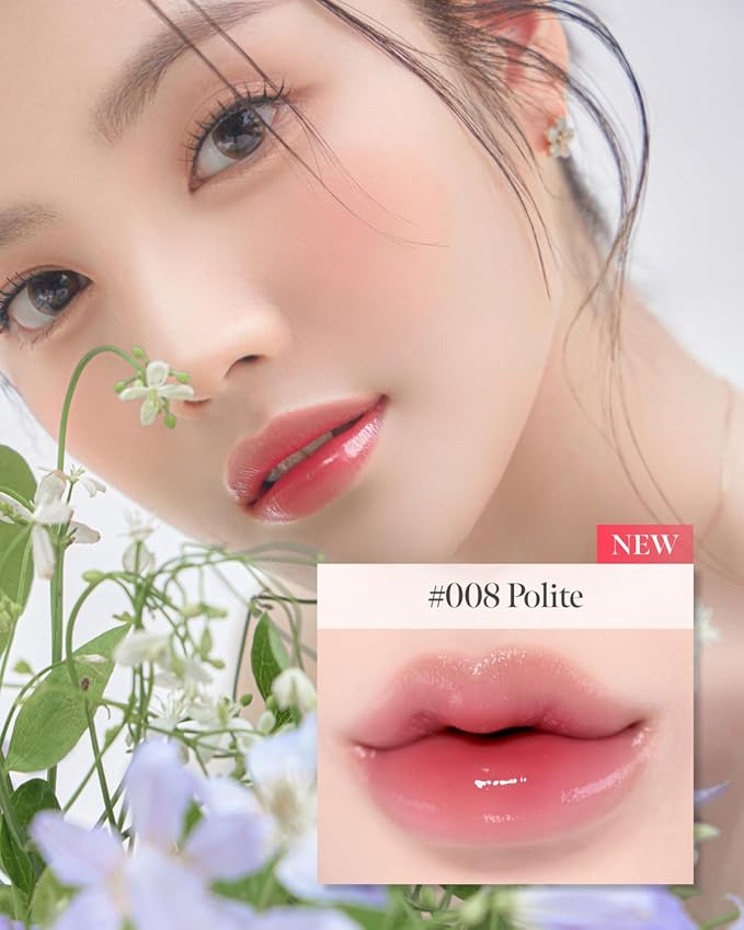 Volumizing Lip Fondue 08 Polite 2g, 3-in-1 Melting Balm for Hydrating Lip Care, Plumping Volume and High-Gloss Water Glow, Infused with Rosehip Oil for Longlasting Moisture, Korean Makeup