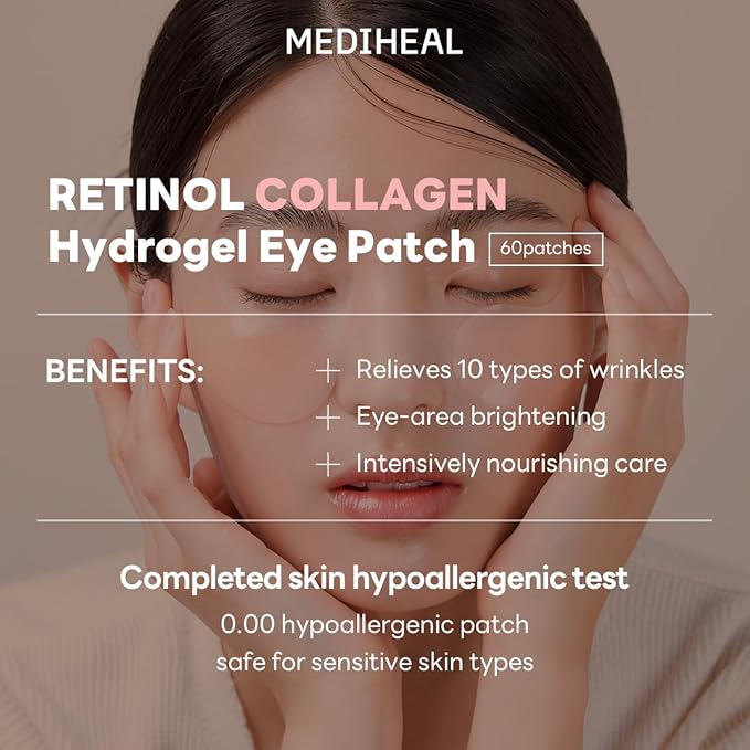 Mediheal Retinol Collagen Under Eye Patches & Vitamide Pad for Daily Skin Toning
