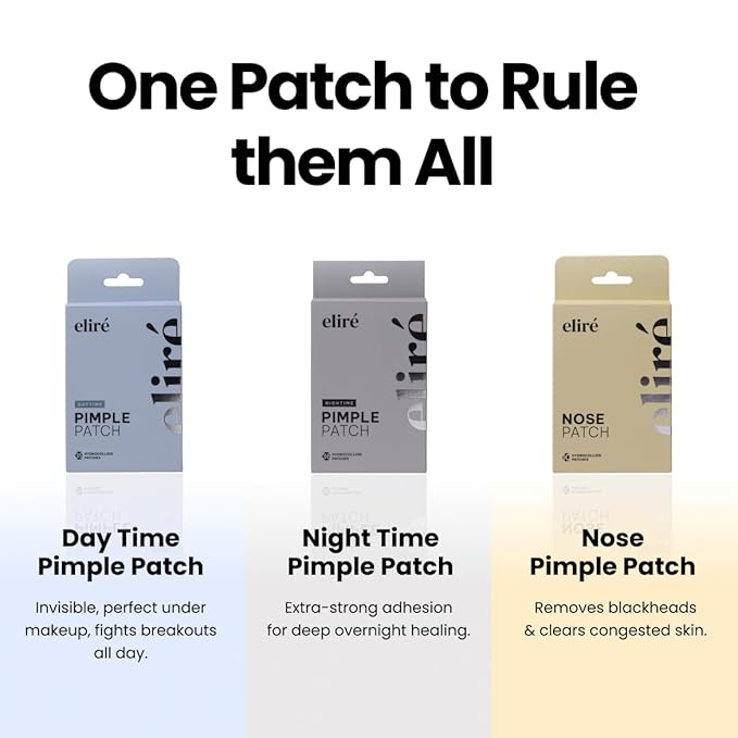 Eliré Daytime Pimple Patch – Ultra-Thin & Invisible Pimple Stickers – Heals & Protects While Blending with Skin – Works Under Makeup, Non-Drying & Dermatologist-Tested