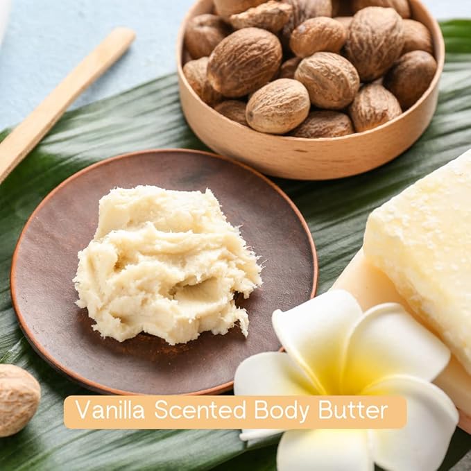 Whipped Body Butter, Scented Vanilla Body Moisturizer 8 oz., Coconut Oil & Shea Butter for Sensitive, Dry Skin, Non-Greasy, Soft & Creamy, Natural Skincare for Women & Men – Vegan