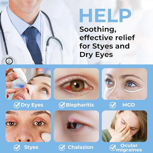 Aroma Season Heated Eye Mask, Warm Eye Compress for Dry Eyes, Moist Heat Therapy for MGD, Stye, Blephartitis