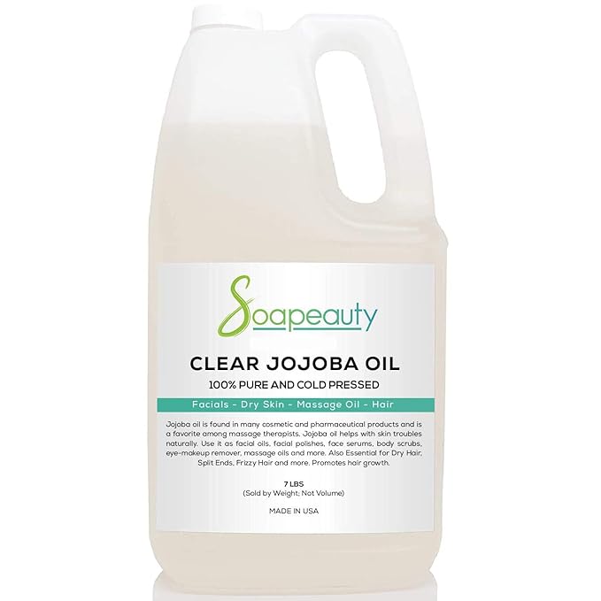 Soapeauty Clear Jojoba Oil | 100% Pure & Natural | Refined, Cold Pressed, Hexane Free | Moisturizing Oil for Skin, Face, Hair & Nails | 7 Pound
